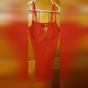 Avenue red sheer lace lingerie size 30/32